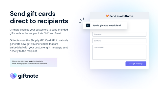 Send gift cards direct to recipients
