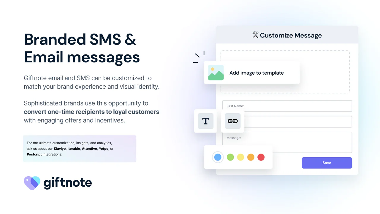 Branded SMS og Email gavebeskeder