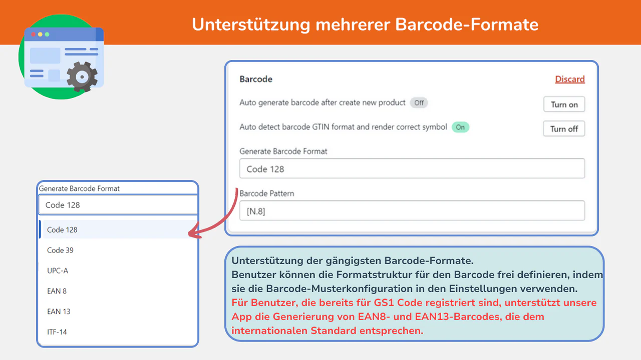 Unterstützung mehrerer Barcode-Formate