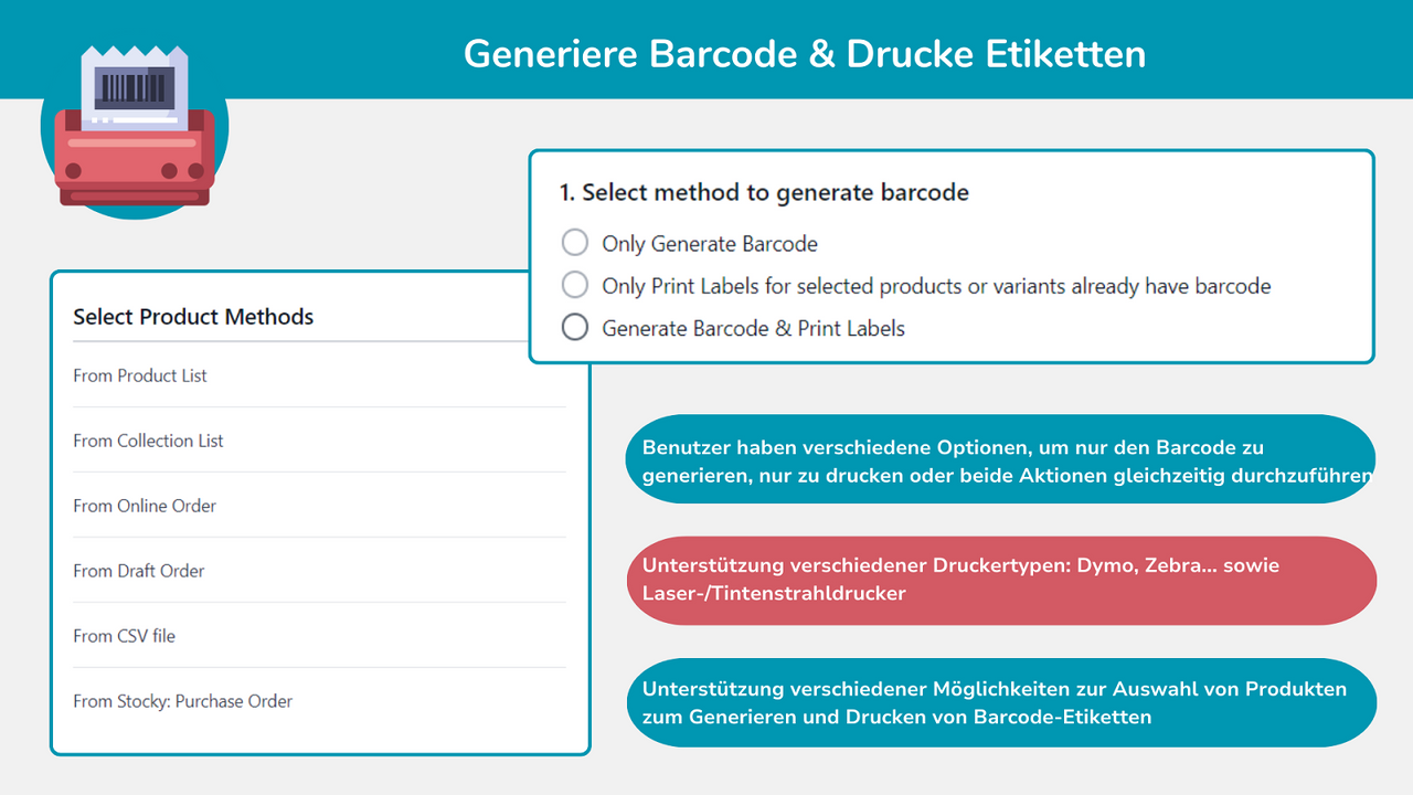 Generiere Barcode & Drucke Etiketten