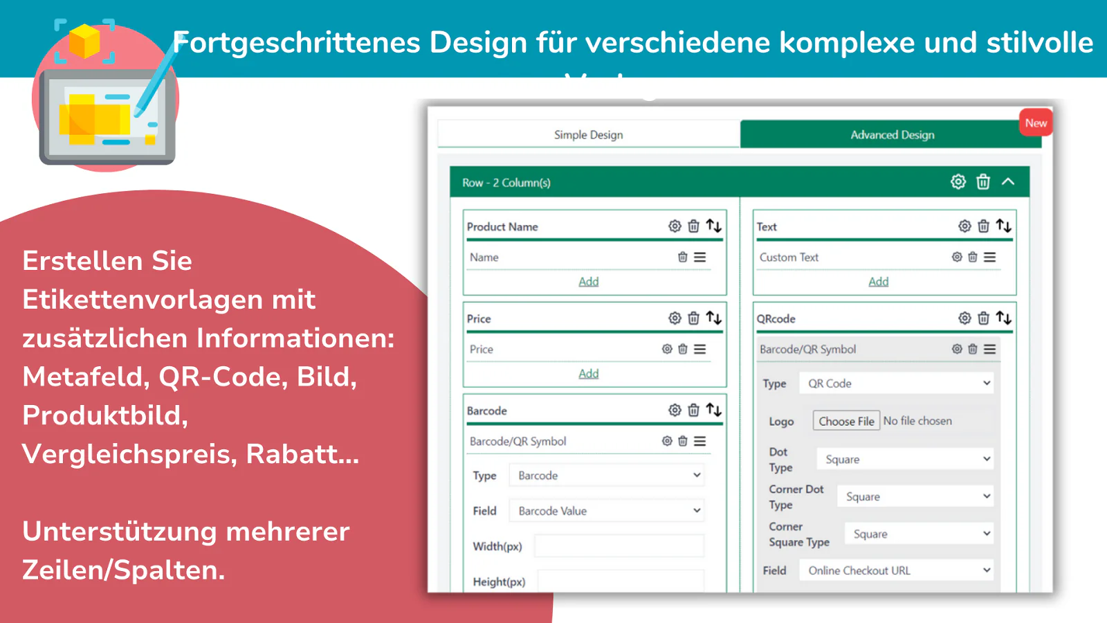 Fortgeschrittenes Design für komplexe und stilvolle Vorlagen