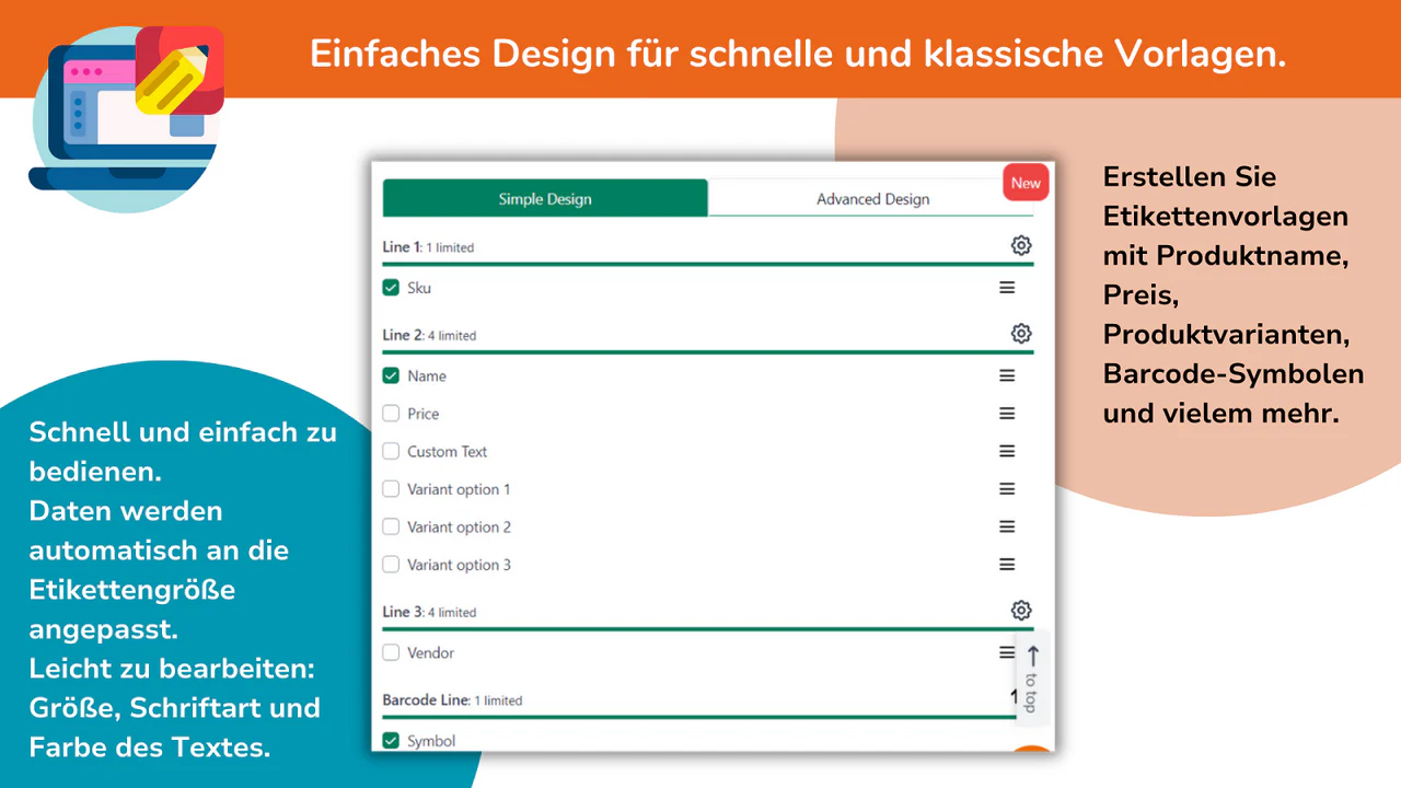 Einfaches Design für schnelle und klassische Vorlagen