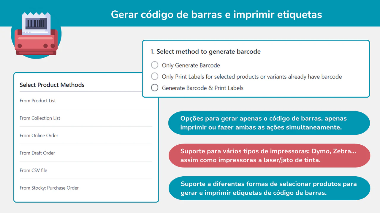 Gerar código de barras e imprimir etiquetas