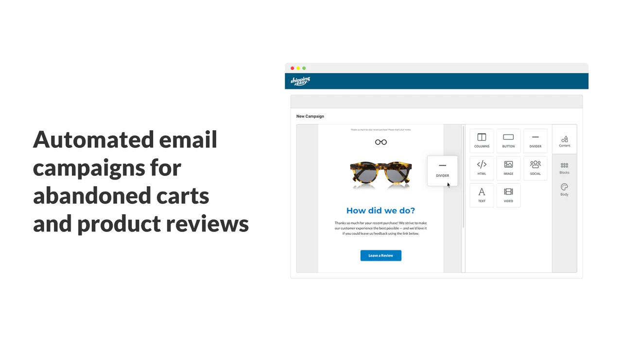 Automatiserede e-mail-kampagner forladte indkøbskurve og produktanmeldelser