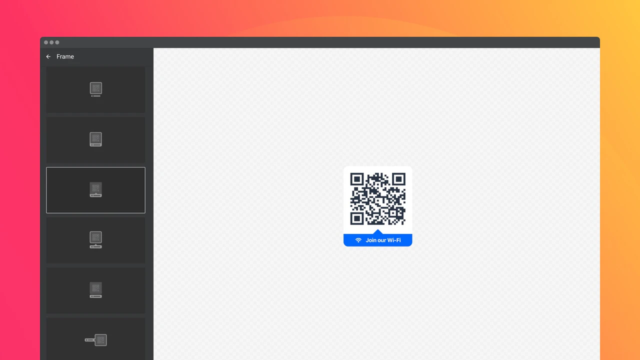 Frames helpen u uw QR-code naadloos te integreren