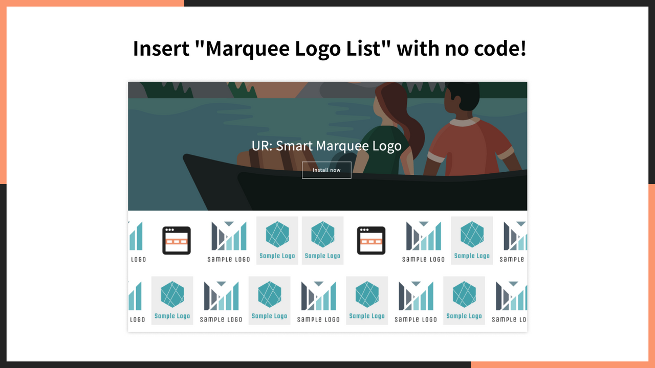  Insert "Marquee Logo List" with no code.