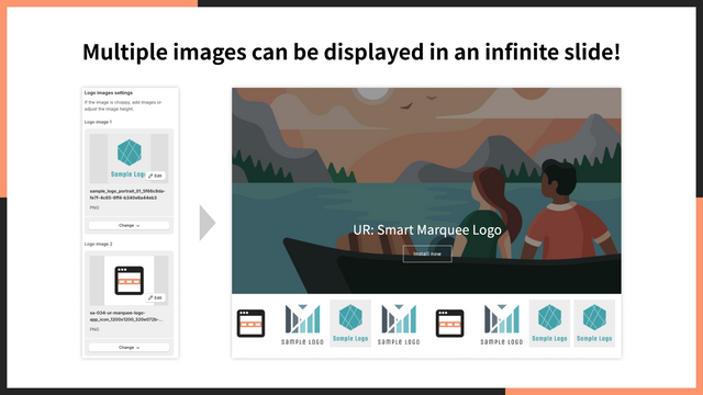Várias imagens podem ser exibidas em um slide infinito!