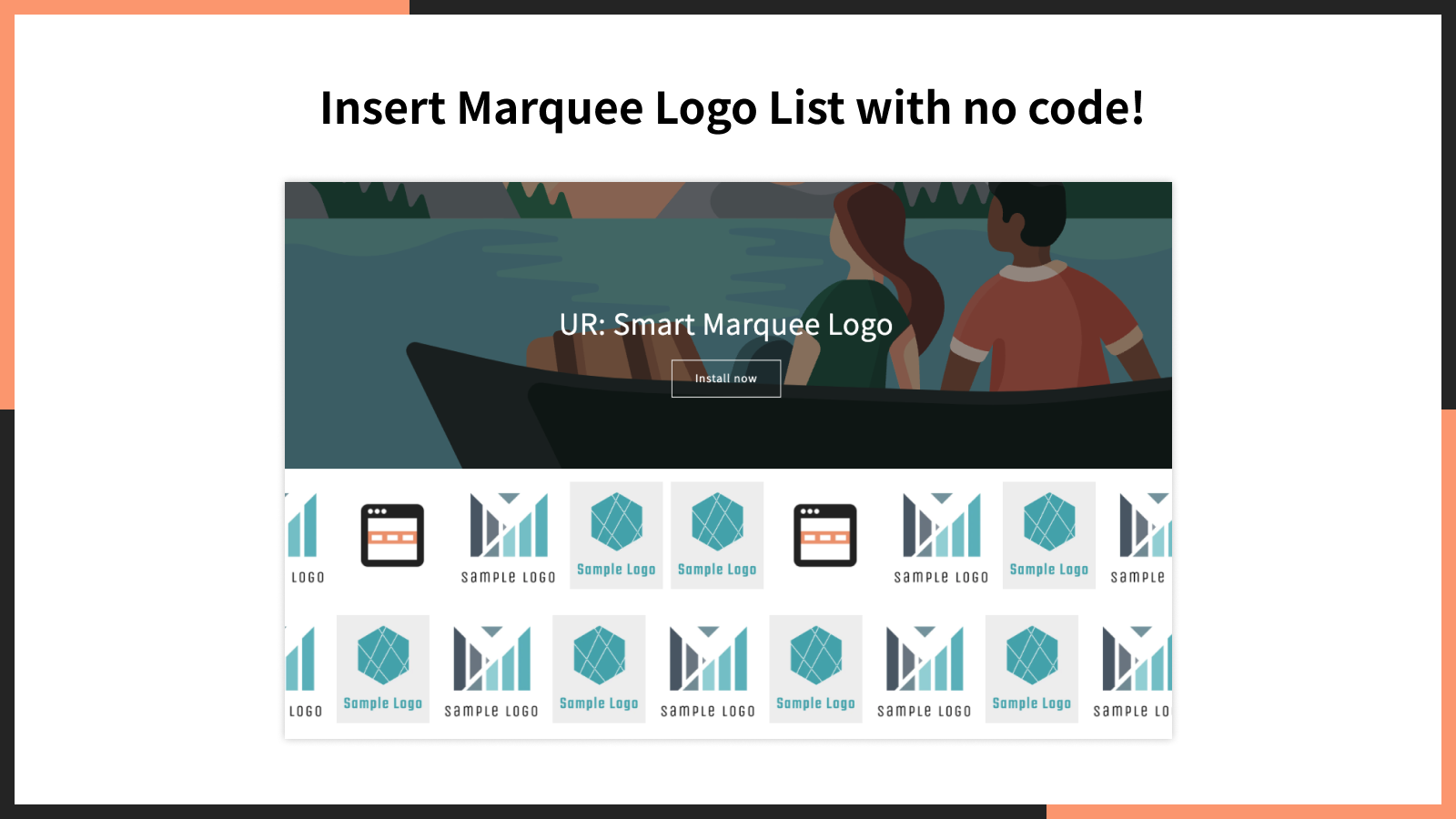 Voeg "Marquee Logo Lijst" toe zonder code.