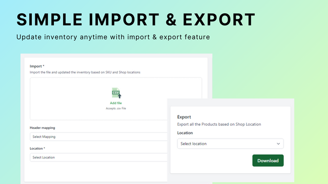 Lager import og eksport