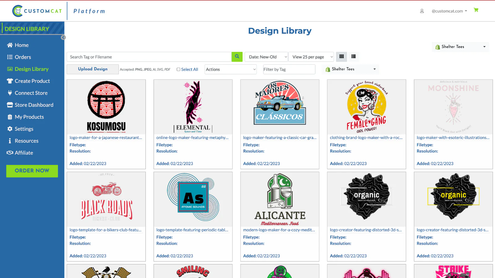 Upload en beheer ontwerpen in de ontwerpbibliotheek