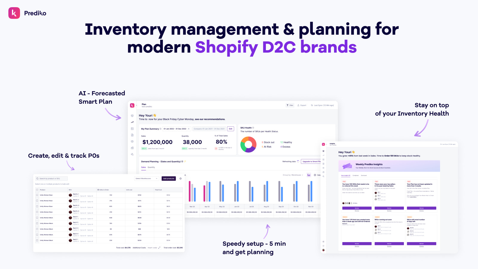 Inventory management and operations app for D2C brands