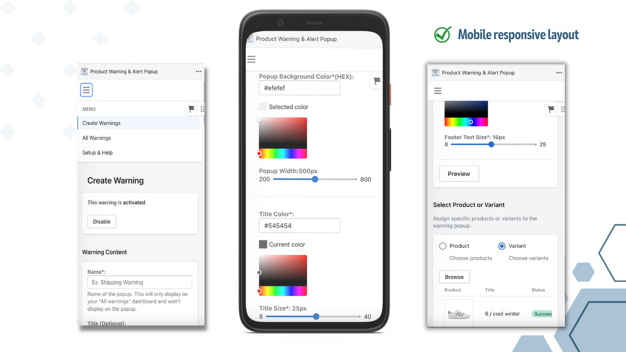 Disposition réactive pour mobile