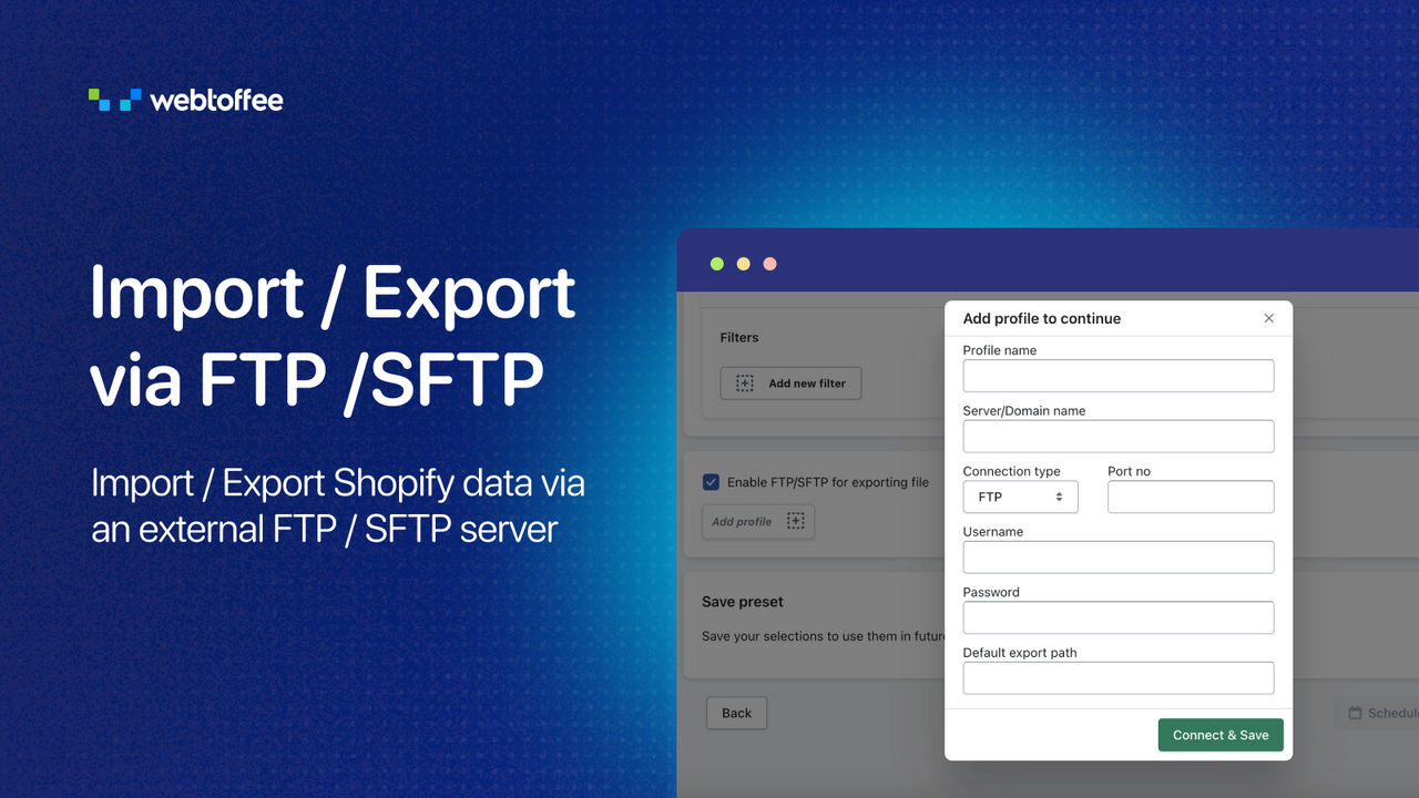 Exportar datos a FTP/SFTP