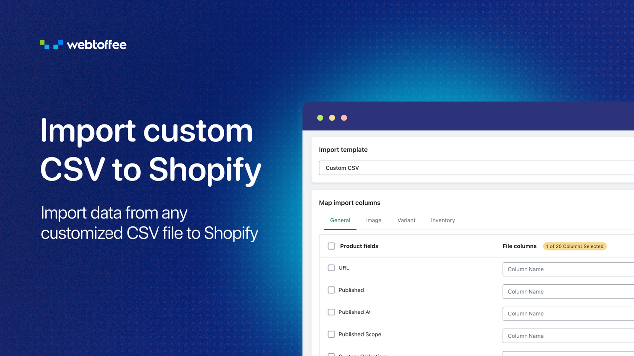 Importieren Sie benutzerdefinierte CSV zu Shopify