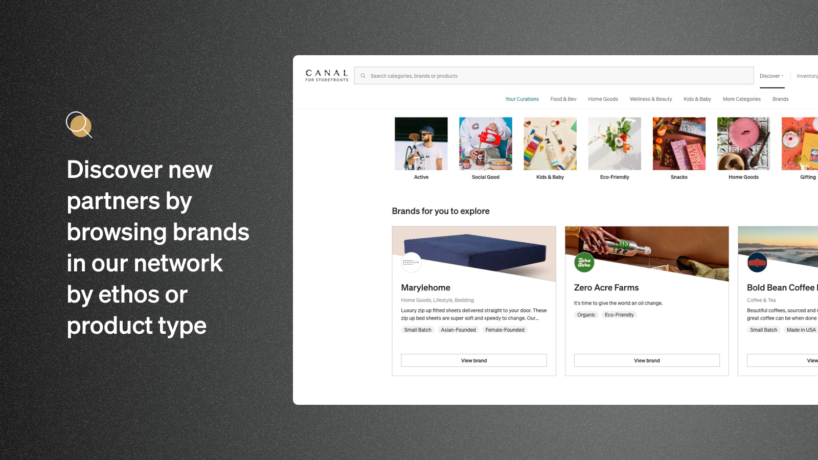 Discover new partners by browsing brands in our network
