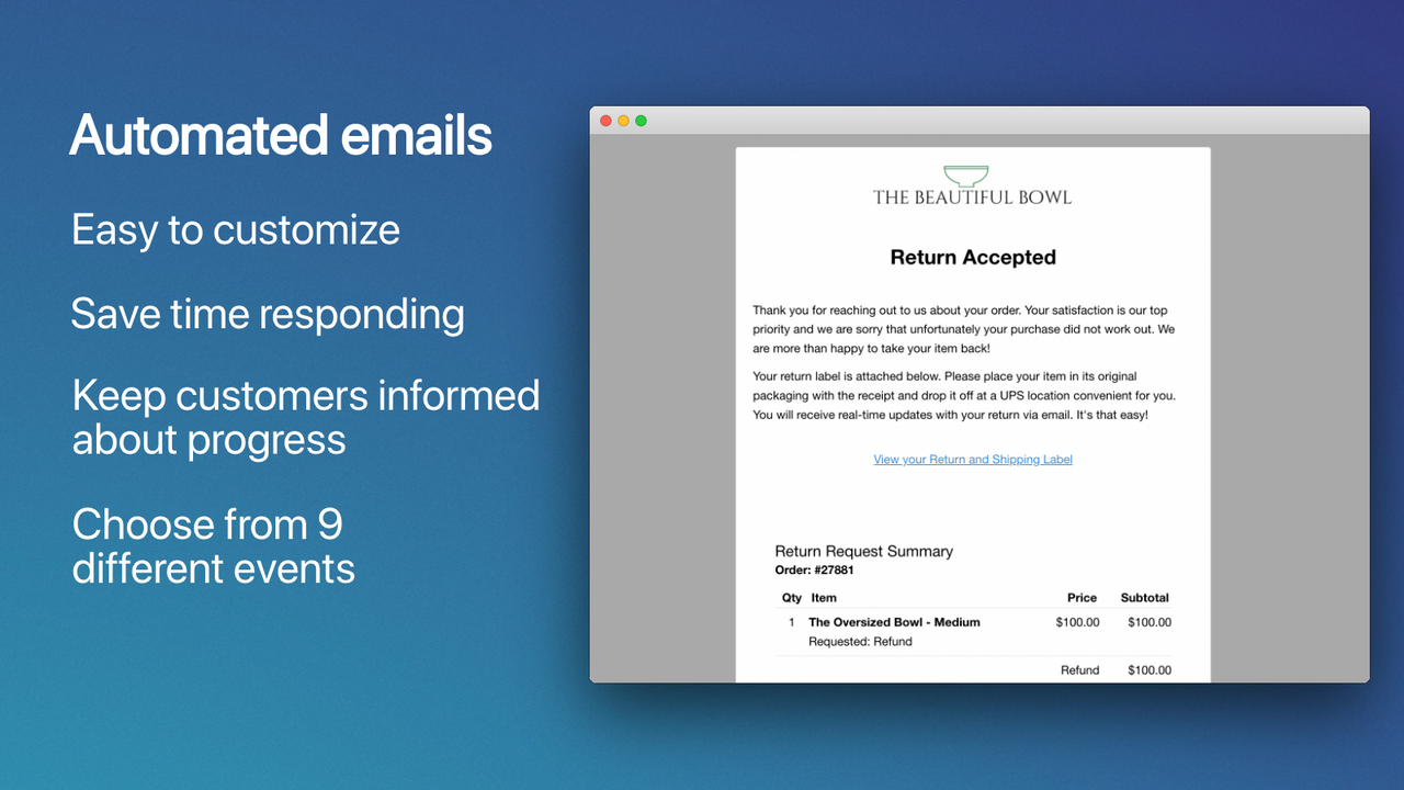 Automatic emails to save time