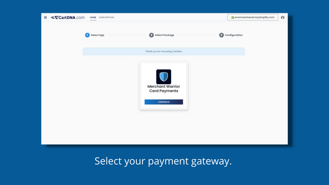 Select your payment gateway.