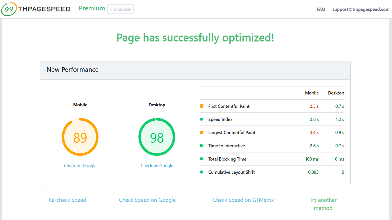 optimizing result