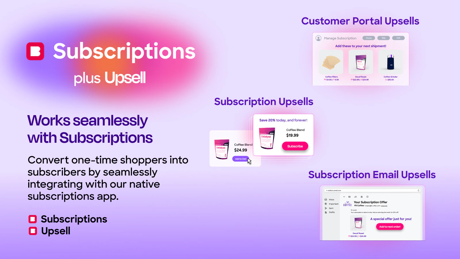 Use with Bold Subscriptions to convert shoppers into subscribers