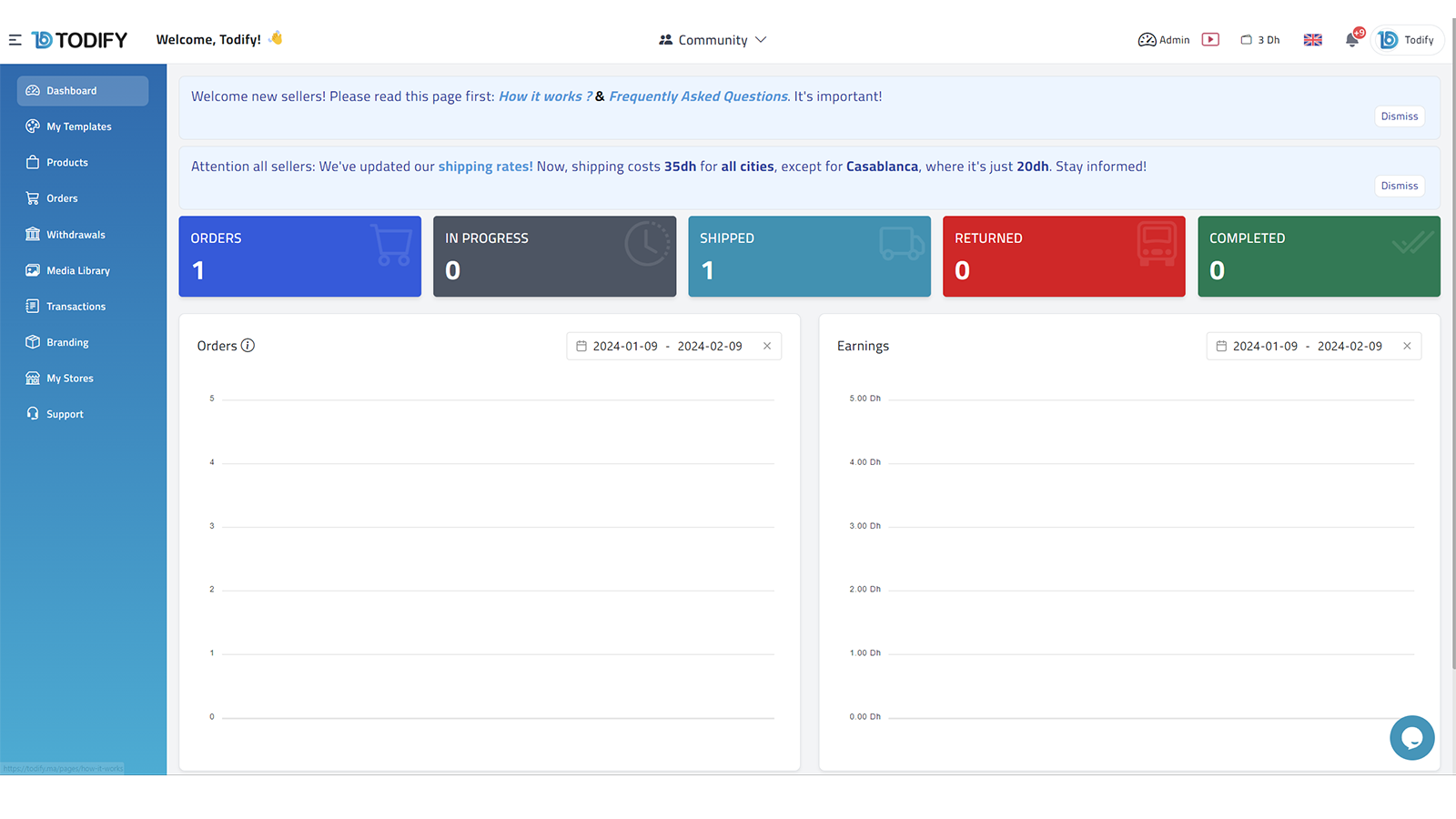 Todify Seller Dashboard