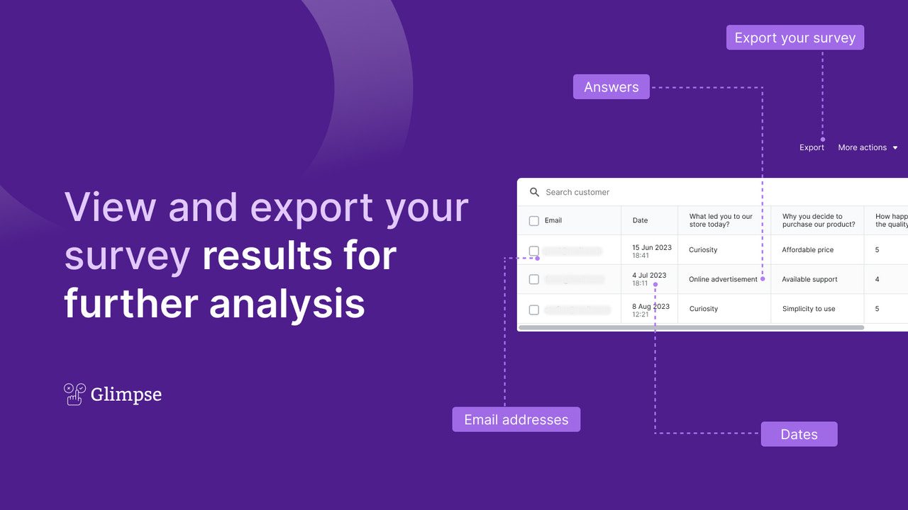 Visualize e exporte os resultados da sua pesquisa para análise posterior
