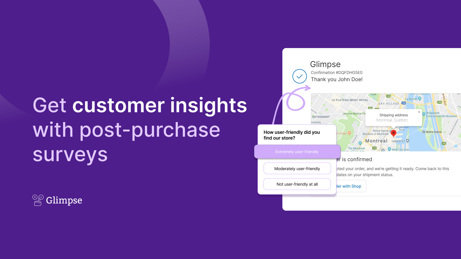 Glimpse: Post Purchase Surveys Screenshot