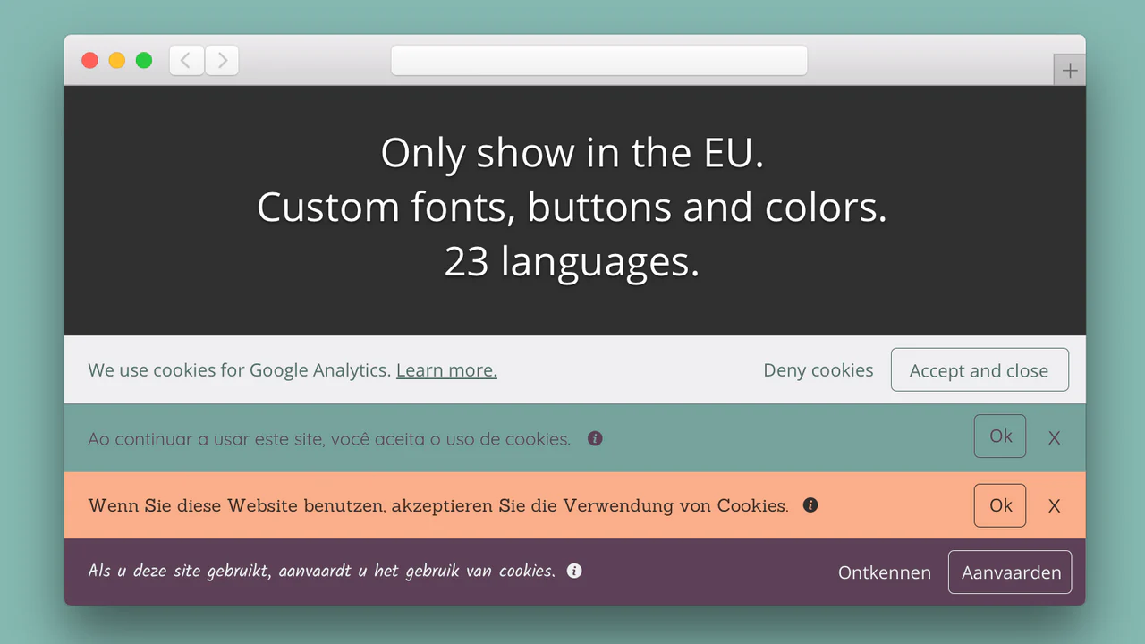 Custom fonts and colors.