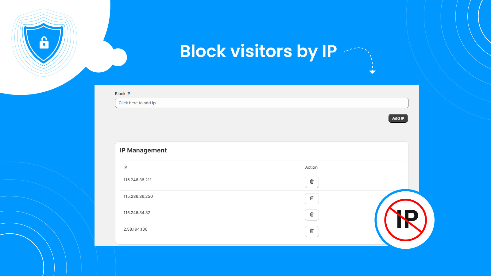 Blockieren Sie spezifische IPs