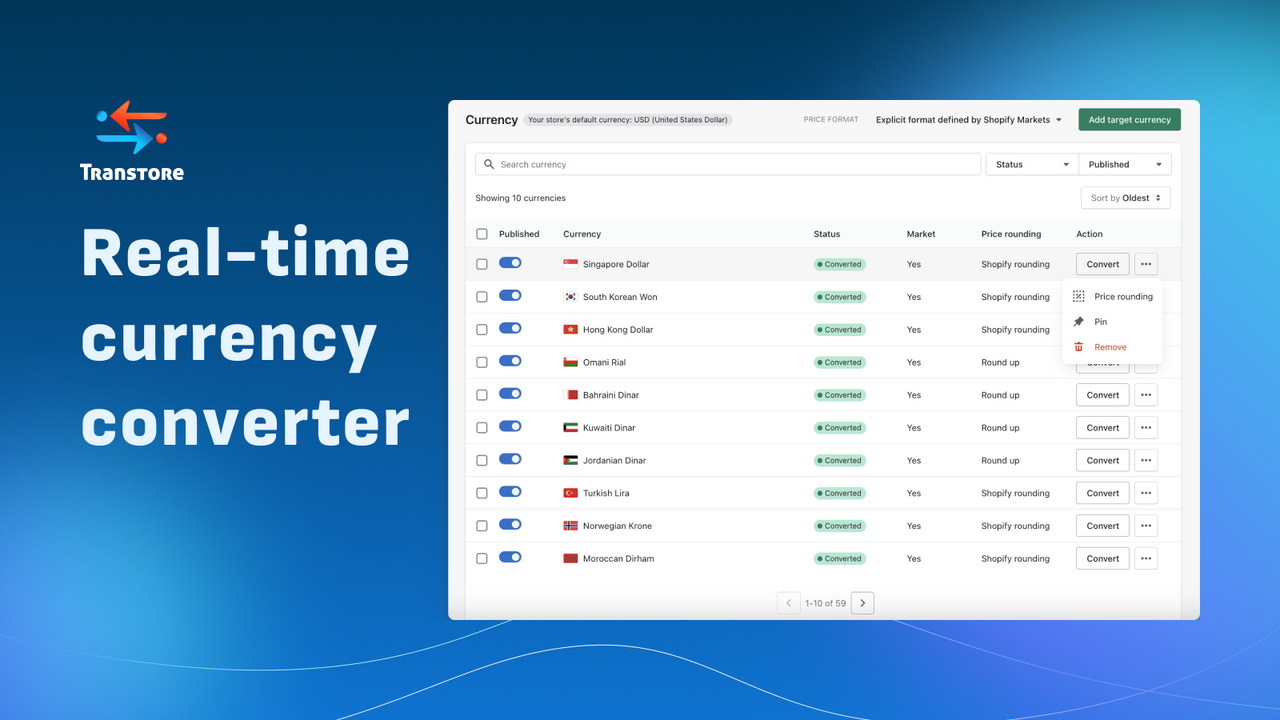 Real-time currency converter