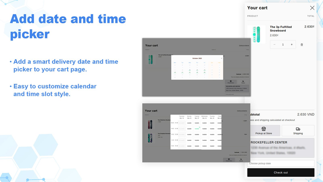 Añade selector de fecha y hora de recogida