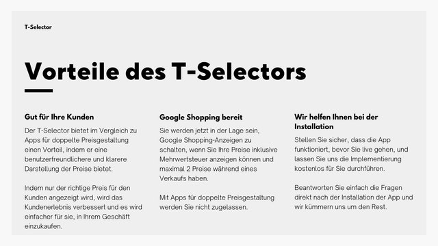 Vorteile des T-Selectors