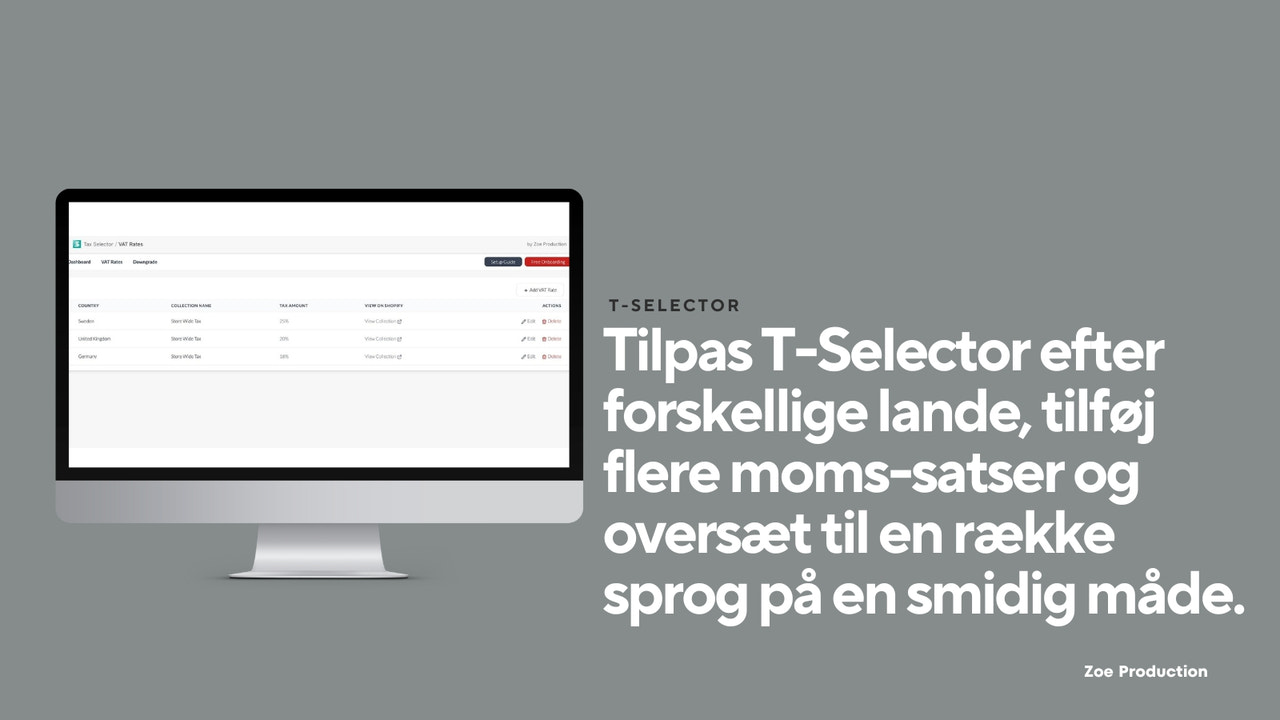 Tilpas T-Selector efter forskellige lande