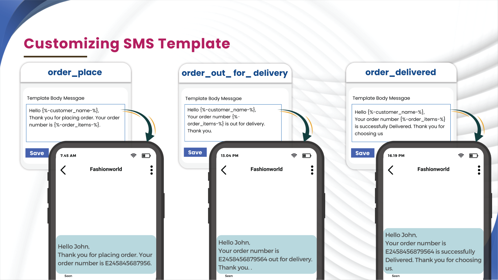 Tilpasning af SMS-skabeloner