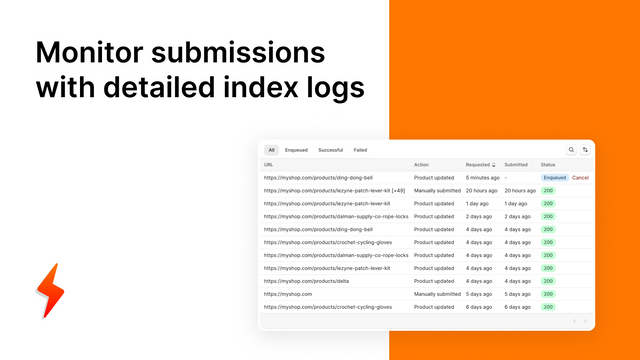 Monitoree los envíos con registros de índice detallados - InstaIndex