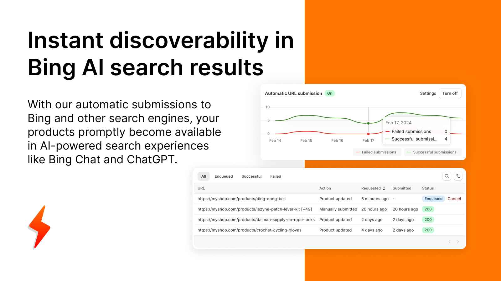 Découverte instantanée dans les résultats de recherche Bing IA - InstaIndex