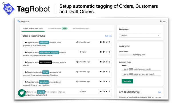 Configuración de etiquetado automático de Pedidos, Clientes y Pedidos en Borrador