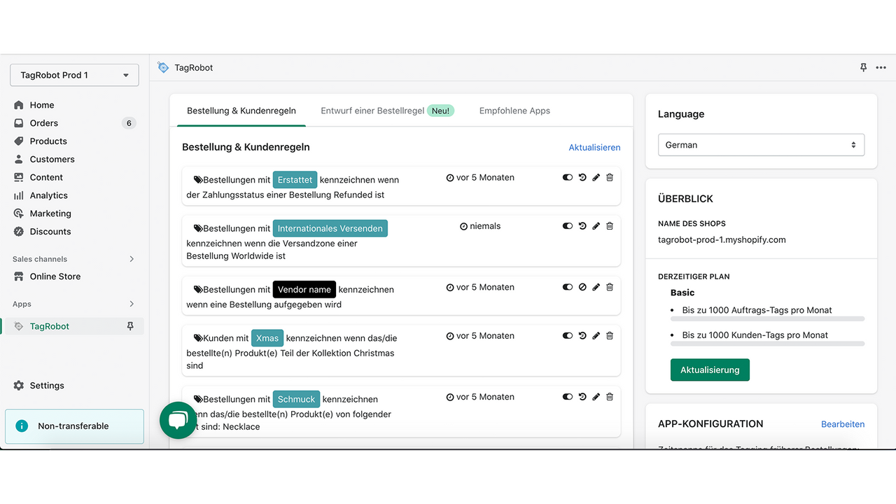 Auto Tag Orders, Kunden