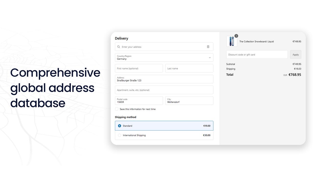 Base de datos de direcciones globales completa