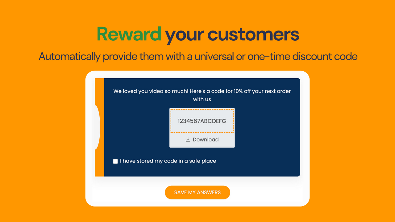 Seamlessly rewards your customers with automated discount codes