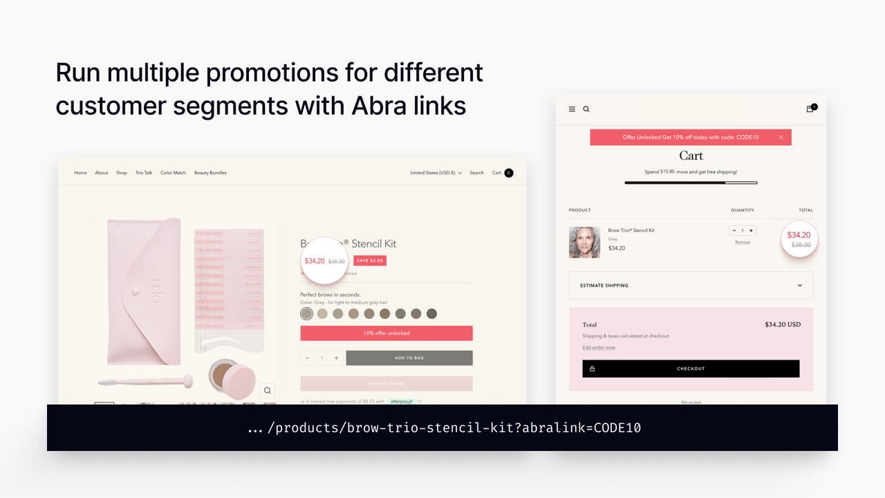 Ejecuta promociones dirigidas para segmentos de clientes con enlaces de Abra