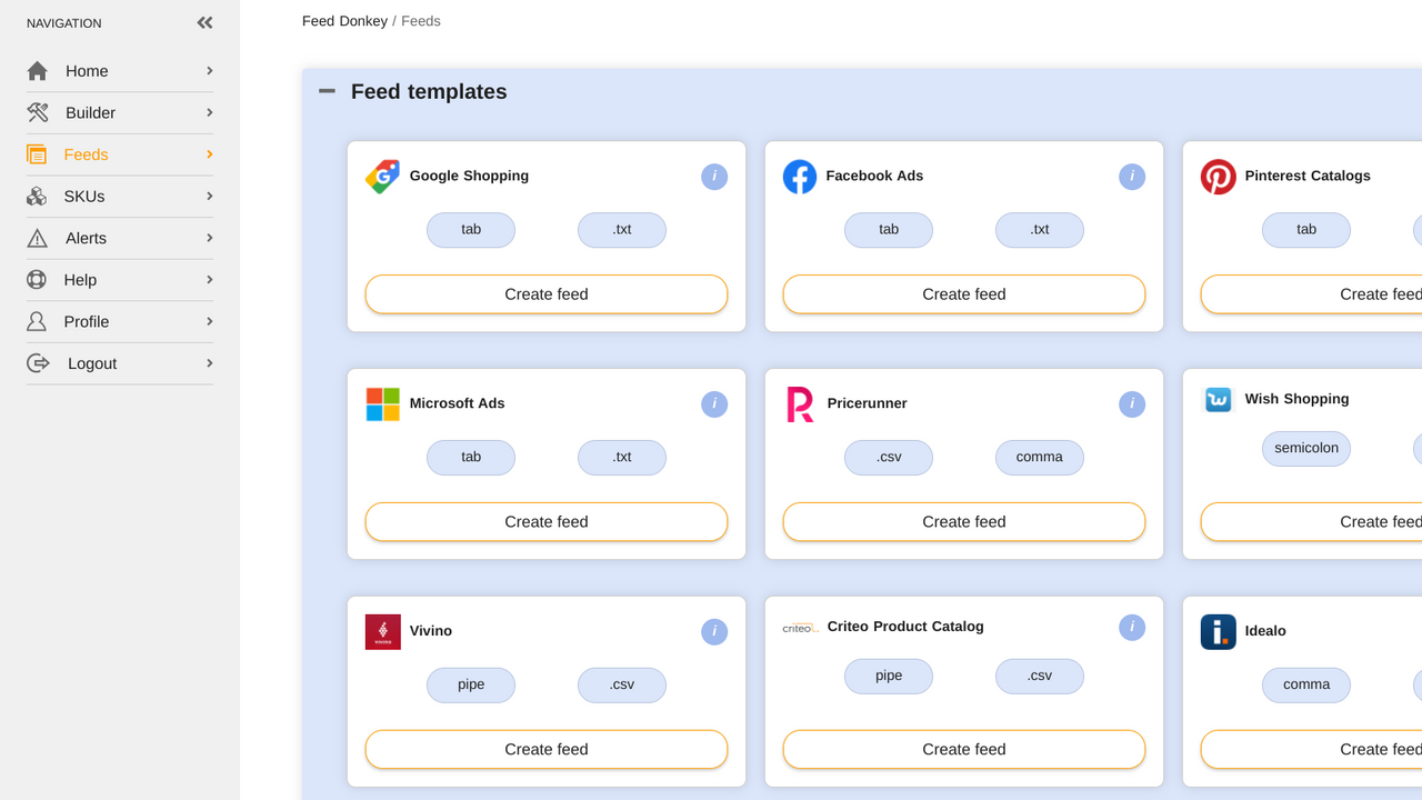 Build from pre-configured templates