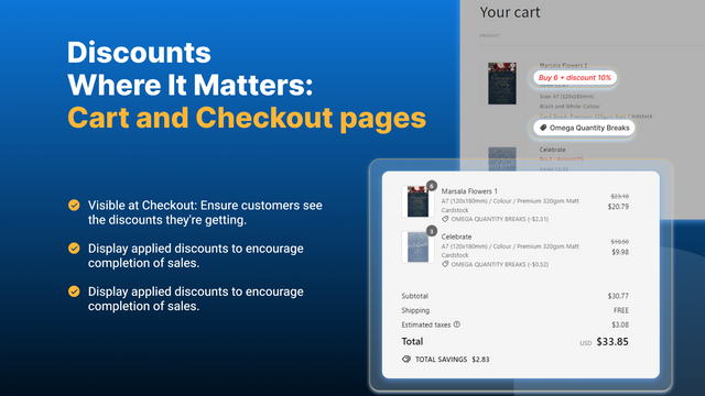 Friendly quantity breaks, volume discounts, bulk price setup