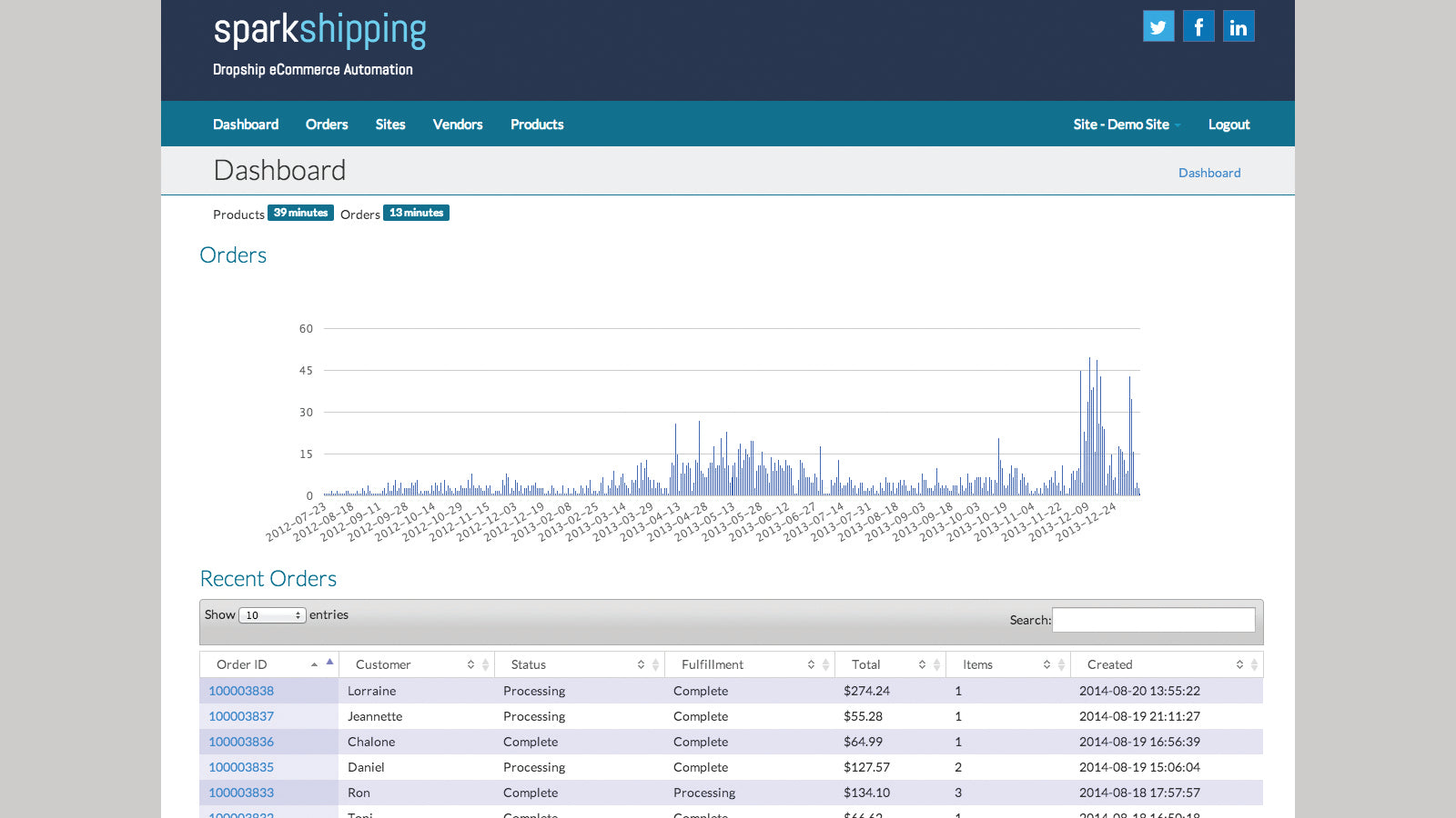 Spark Shipping Screenshot