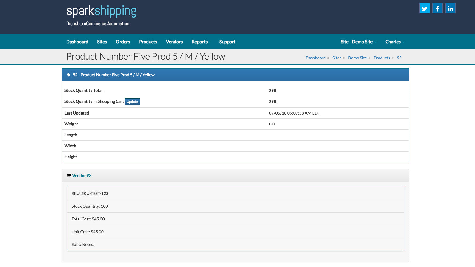 Spark Shipping Screenshot