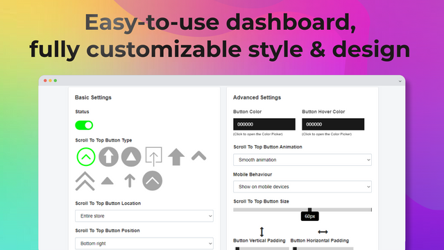 Appens nemme at bruge dashboard med tilpasningsbare former