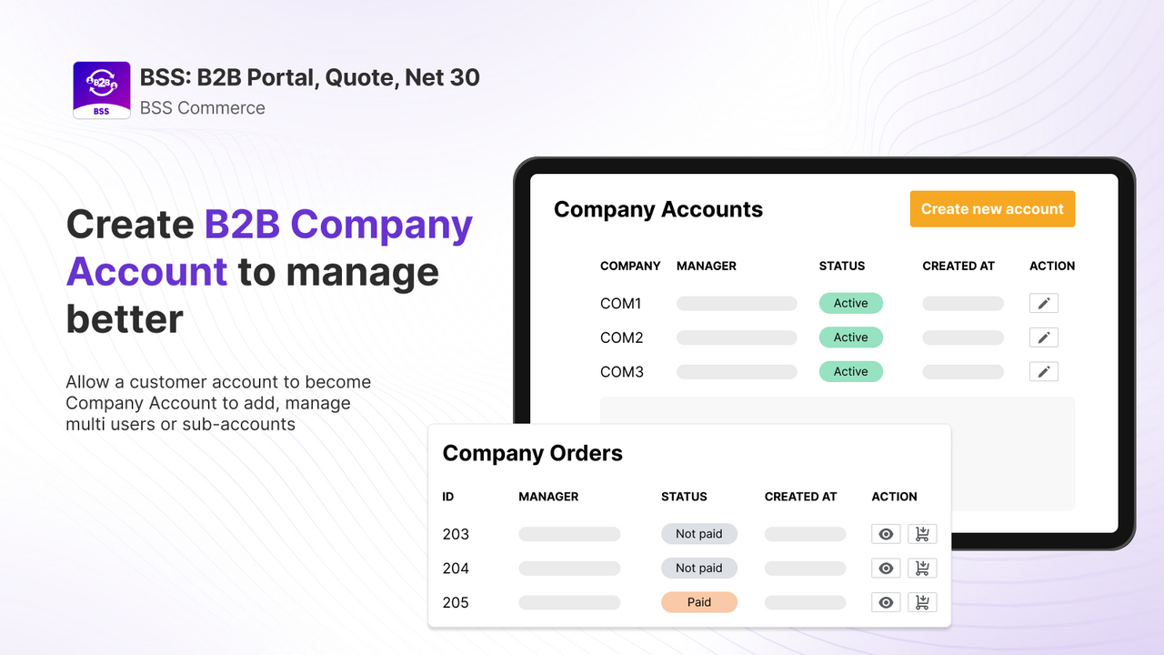 Company Accounts - Manage & Enable Sharing Carts Among Sub-Users