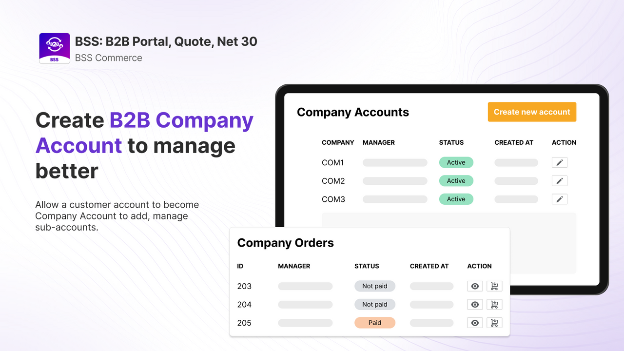 Company Accounts - Manage & Enable Sharing Carts Among Sub-Users