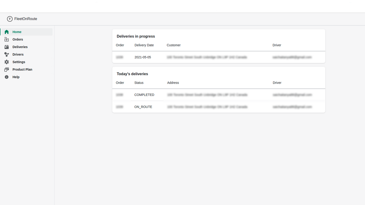 Monitor daily deliveries at a glance