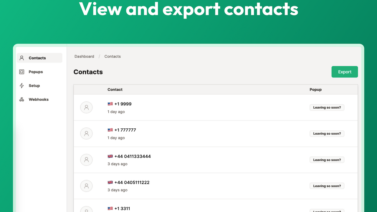 Ver y exportar contactos