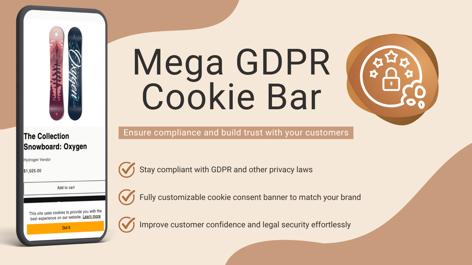 Mega GDPR Cookie Bar Screenshot